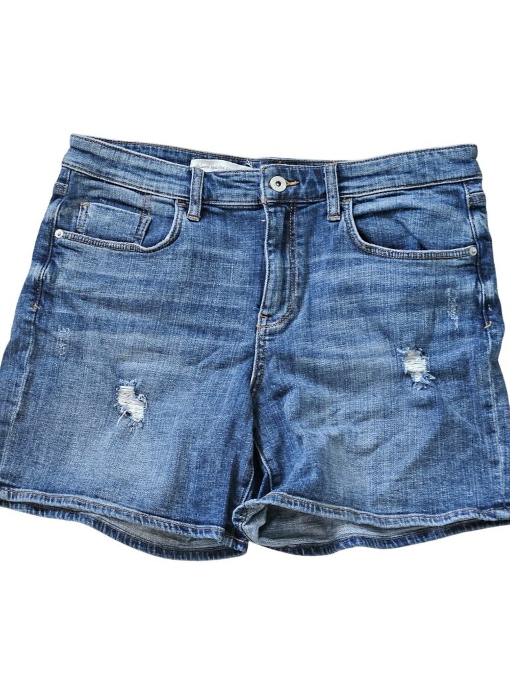 Anthropologie Pilcro Jean Shorts Slim Boyfriend Cuffed Distressed Size 31